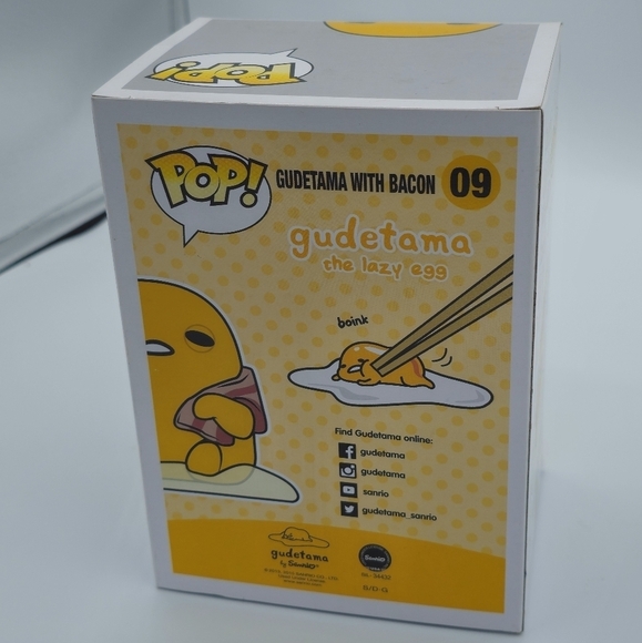 Funko Pop! The Lazy Egg Gudetama with Bacon #09 Vinyl Figure - Picture 4 of 6